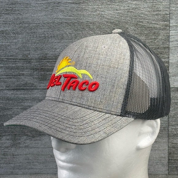 NWT Del Taco Trucker Hat Mesh Snap Back CapAmerica Gray Wool Blend i3035 OSHA - Picture 8 of 16